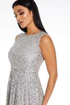 Thumbnail for your product : Quiz Grey Sequin Maxi Dress