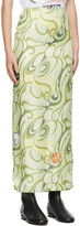 Thumbnail for your product : Raf Simons Green & Yellow Silk Graphic Skirt