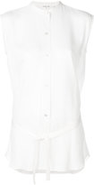 Helmut Lang - mandarin neck belted shirt - women - Viscose - L