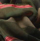 Thumbnail for your product : Valentino Fringed Camouflage-Print Wool-Blend Scarf