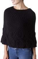 Thumbnail for your product : Inca Belle 100% Alpaca Wool Poncho Handknit in Solid Black