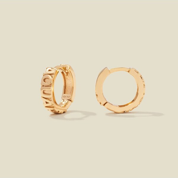 Made by Mary MadeByMary|AquariusHuggieHoopEarringsGold