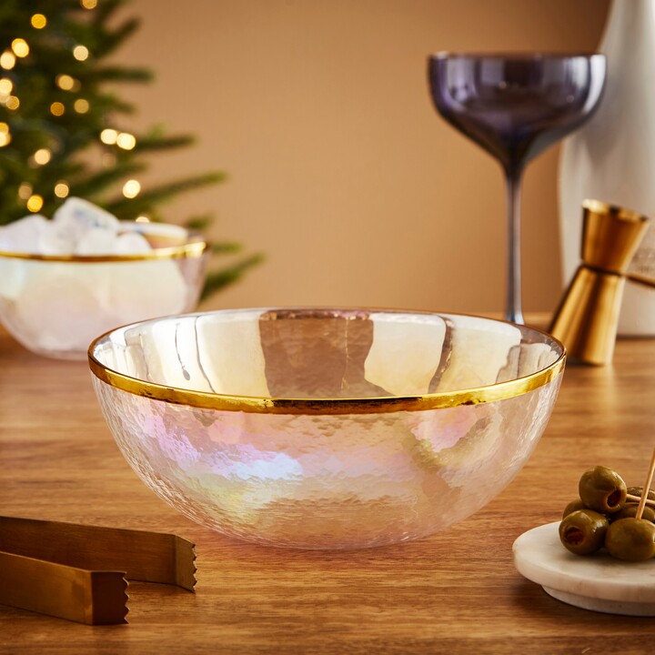 Dunelm Bowls And Plates Dunelm Large Lustre Bowl With Gold Rim