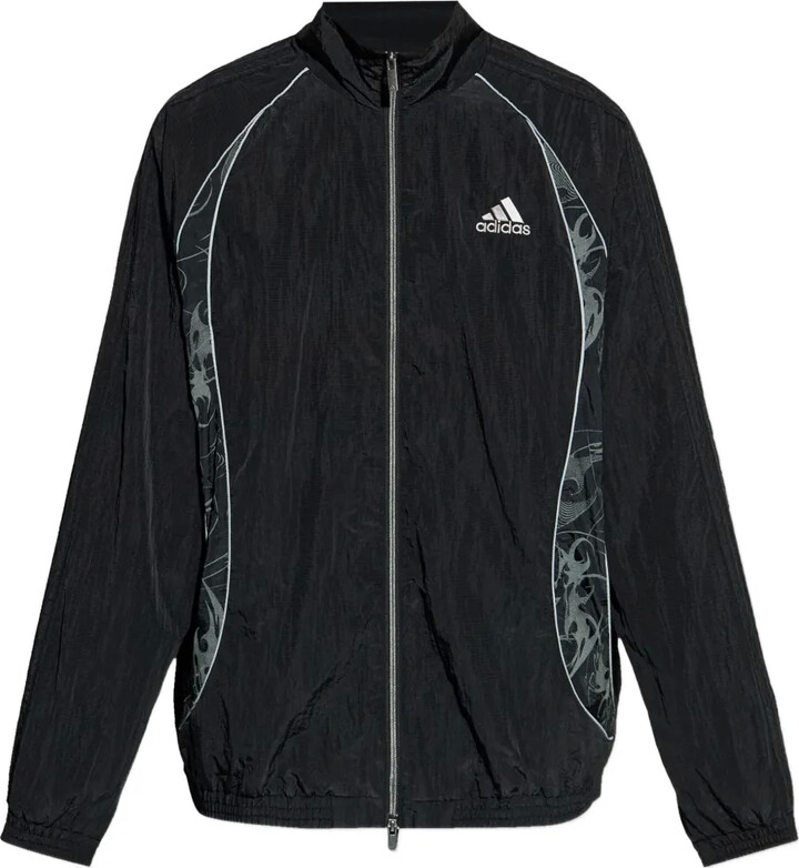 adidas Embroidered Graphic-Panel Track Jacket