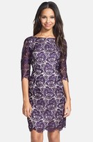 Thumbnail for your product : Eliza J Embroidered Lace Overlay Sheath Dress (Regular & Petite)