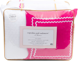 TJMAXX 5Pc Cotton Wavy Trim Comforter Set, Cotton/Polyester