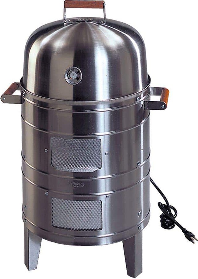 Double Grid Electric Water Smoker in Stainless Steel