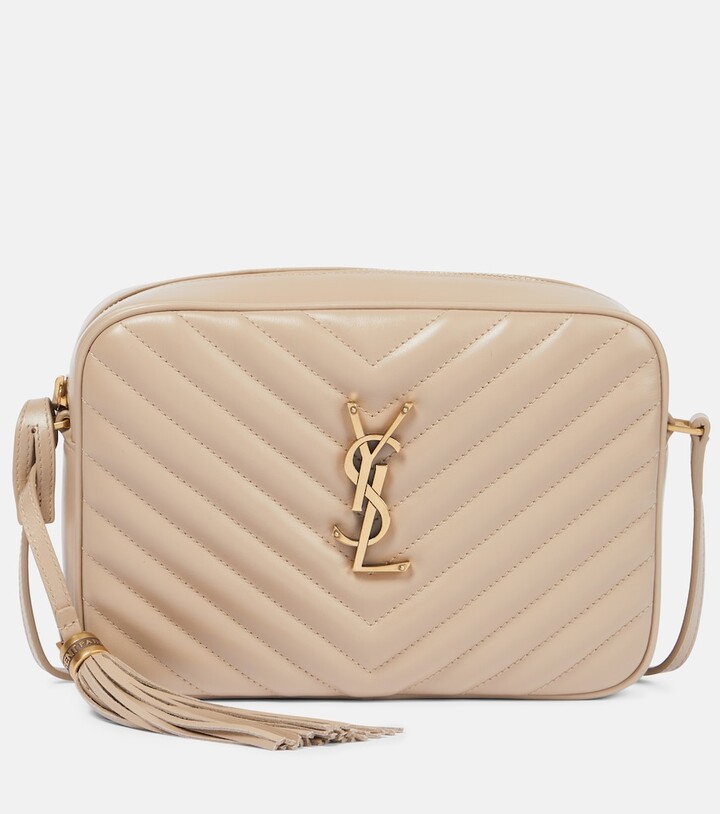 Saint Laurent Lou Medium Ysl Quilted Leather Crossbody Bag Taupe