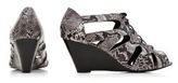 Thumbnail for your product : New Look Grey Snakeskin Print Lace Up Low Wedges