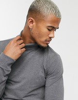 Thumbnail for your product : ONLY & SONS long sleeve jersey roll neck in grey