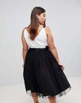 Thumbnail for your product : ASOS Curve Premium Tulle Midi Prom Dress With Ribbon Ties