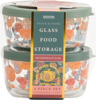 TJMAXX 16Oz 4Pk Autumn Round Food Storage Set