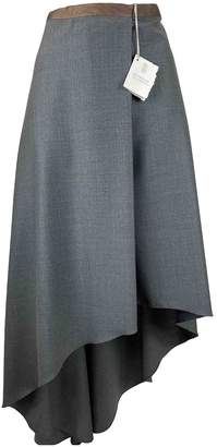 Brunello Cucinelli Grey Wool Skirt for Women