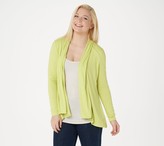 Thumbnail for your product : Logo by Lori Goldstein Rayon 230 Draped Front Cardigan