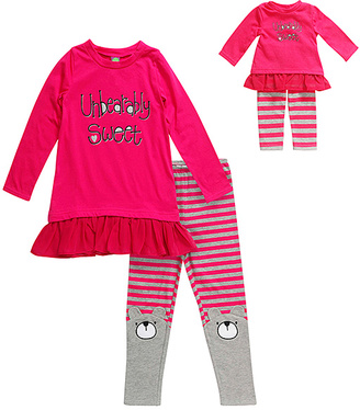 Dollie & Me 'Unbearably Sweet' Leggings Set & Doll Outfit - Girls