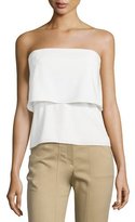 Thumbnail for your product : Halston Strapless Flounce Top, Chalk