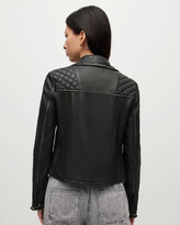 Thumbnail for your product : AllSaints Cargo Distressed Leather Biker Jacket