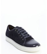 Thumbnail for your product : Lanvin maring blue suede cap toe lace up sneakers