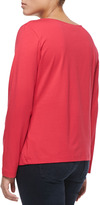 Thumbnail for your product : Escada Long-Sleeve Scoop-Neck Knit Blouse, Flame