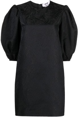 MSGM Puff-Sleeve Textured Dress