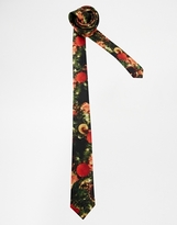 Thumbnail for your product : ASOS Christmas Tie With Baubles Print - Black