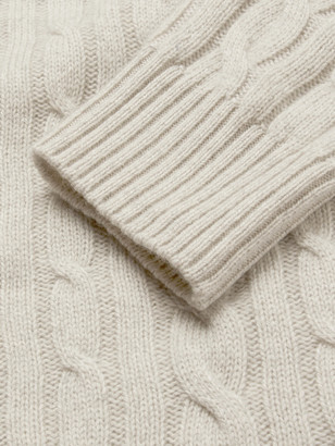 Loro Piana Cable-Knit Baby Cashmere Zip-Up Sweater