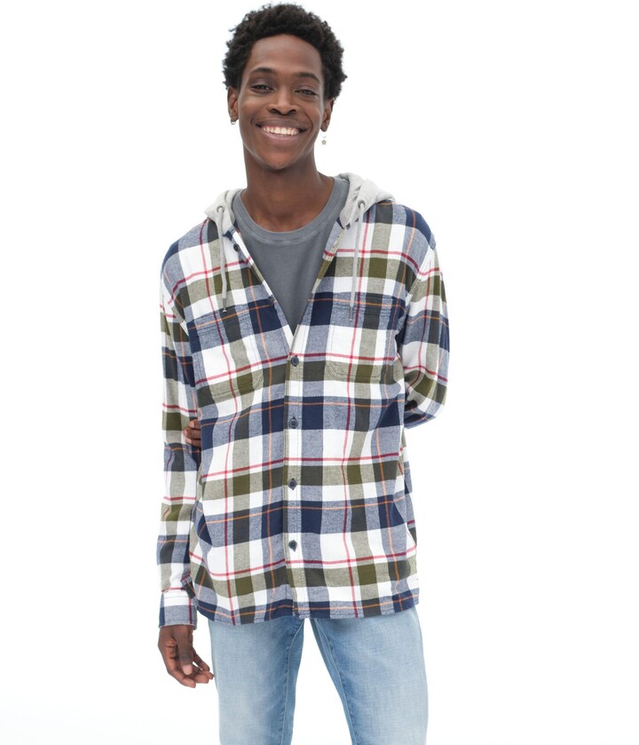 button down over hoodie