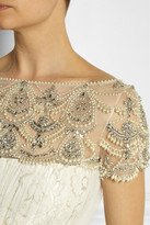 Thumbnail for your product : Marchesa Embellished tulle and lace gown