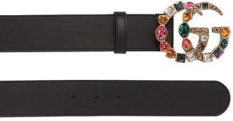 Gucci 40mm Gg Marmont Multicolor Buckle Belt