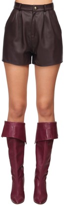Etro Nappa Leather High Waist Shorts