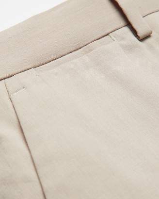 Express Slim Khaki Wool-Linen Blend Suit Pant