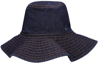 Maison Michel Lauren Stonewashed Cotton Denim Hat