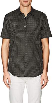 John Varvatos Men's Geometric-Print Cotton Poplin Shirt