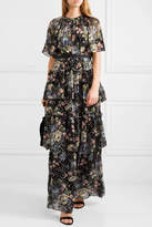 Thumbnail for your product : Needle & Thread Tiered Floral-print Fil Coupe Chiffon Gown