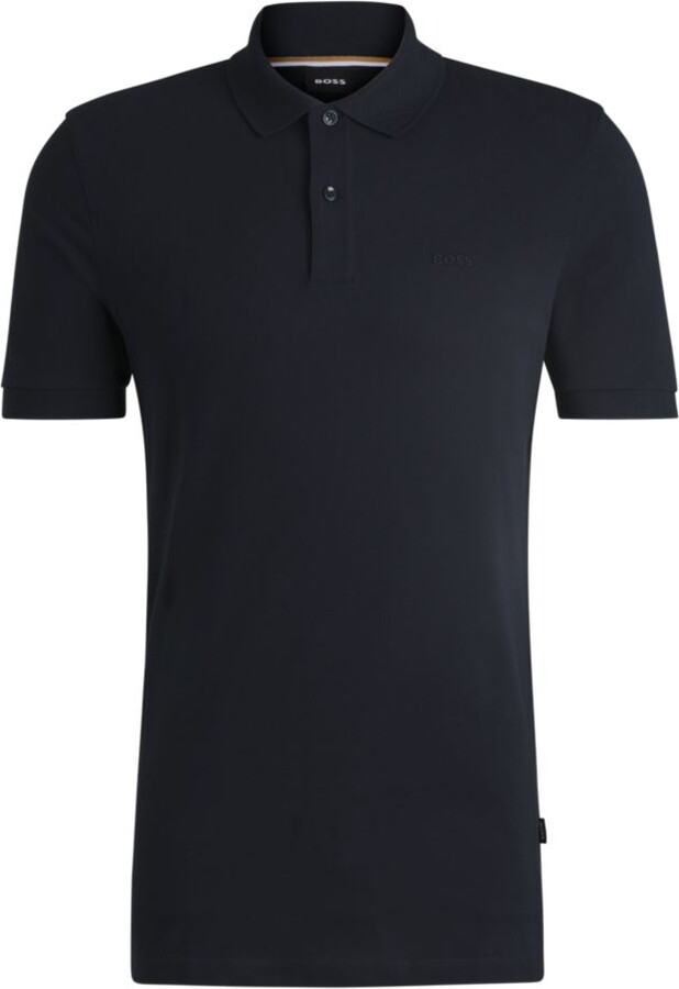 HUGO BOSS Pallas Regular-fit polo shirt in cotton with embroidered logo