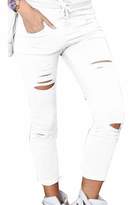 Thumbnail for your product : Yacun Women's Ripped Casual Skinny Pencil Pants Distressed Skinny Pants S