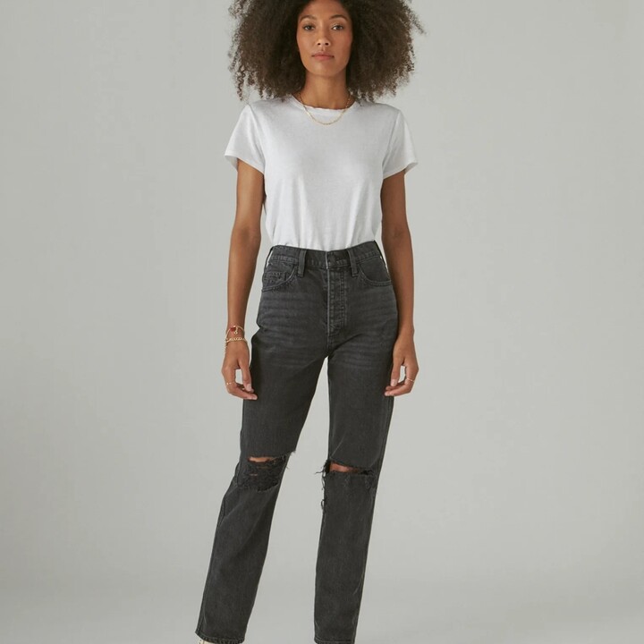 Lucky Brand 90S Loose Crop Women's Pants Denim Cropped