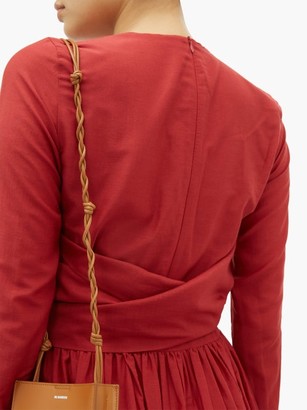 Sara Lanzi V-neck Cotton-blend Wrap Dress - Red