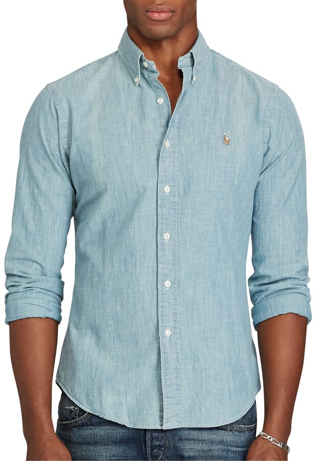 full button polo shirt