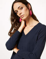 Thumbnail for your product : Marks and Spencer Textured V-Neck Tunic Jumper