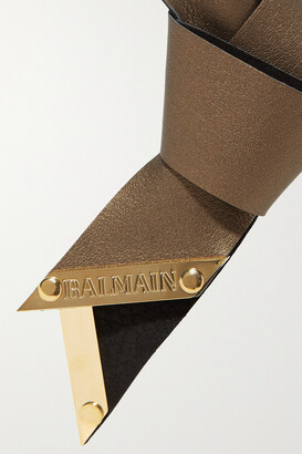Balmain Paris Hair Couture Metallic Textured-leather Headband - Bronze