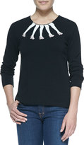 Thumbnail for your product : Alice + Olivia Intarsia Legs Design Crewneck Sweater