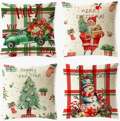 BRBCA Party Chic Pillowcase Set - Decorative Covers for Sofa & Couch, Pack of 4 - Bedroom Home Decorations - Stylish Interior Design Accents