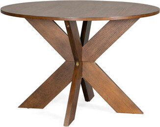 Gracie Oaks Cherry - Colored Round Kitchen Table, Seats 5 People Comfortably, Stable Base, Easy Installation Dining Table In Hue, Versatile For Various Room Decor