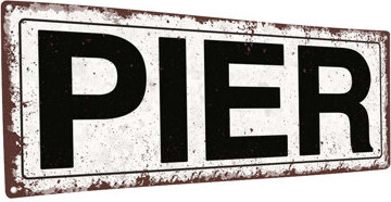 Gracie Oaks Distressed, Pier House Metal Sign