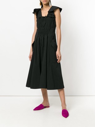 Carven Gathered Front Fit And Flare Dress