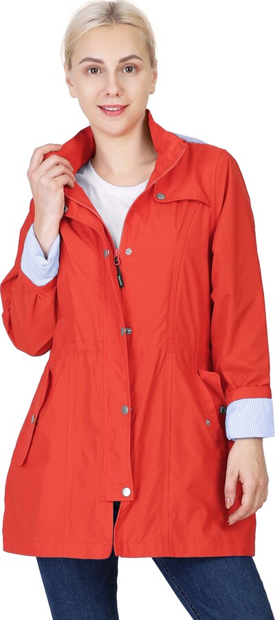 Women's Lightweight Hooded Raincoat Waterproof Active Outsport Rain Jacket Coat