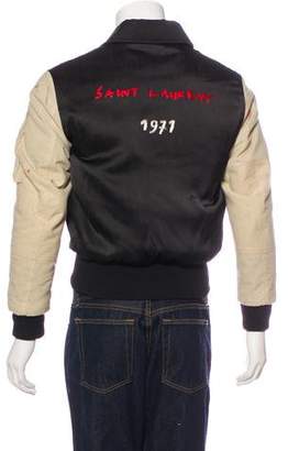 Saint Laurent 2017 Embroidered Bomber Jacket