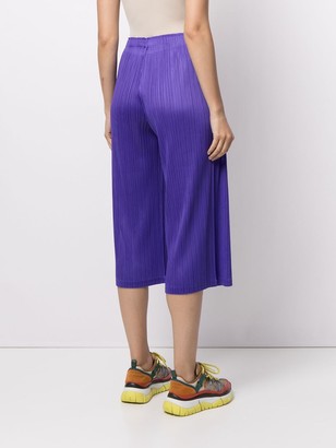 Pleats Please Issey Miyake Plisse-Effect Cropped Trousers