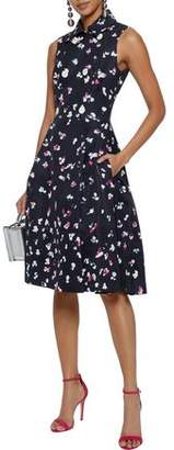 Carolina Herrera Double-breasted Floral-print Cotton-blend Faille Dress